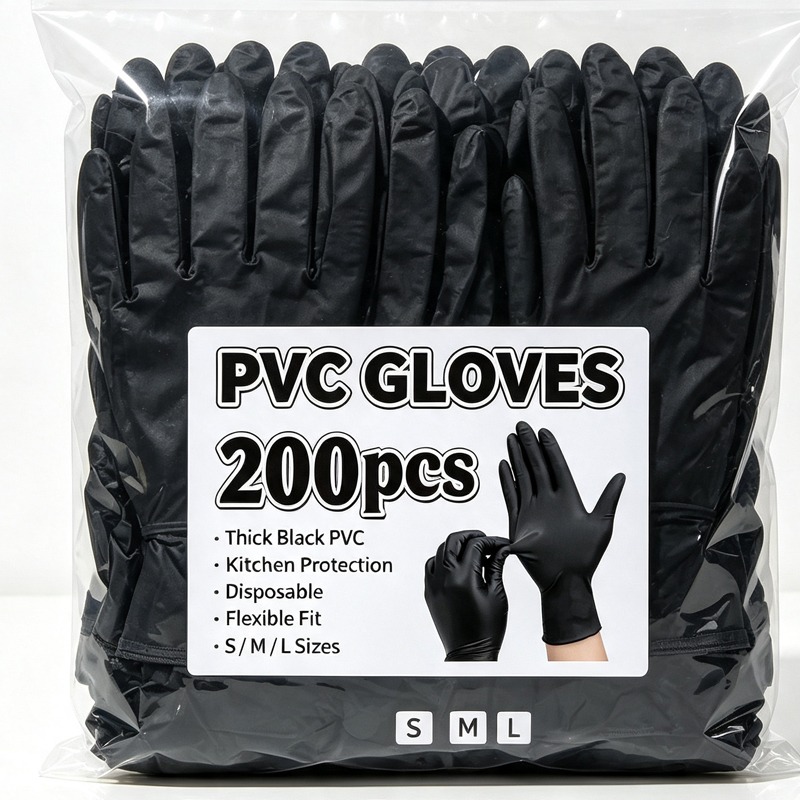 Latex Disposable Glove - Tek Kullanımlık Siyah Eldivenler Unisex Lateks