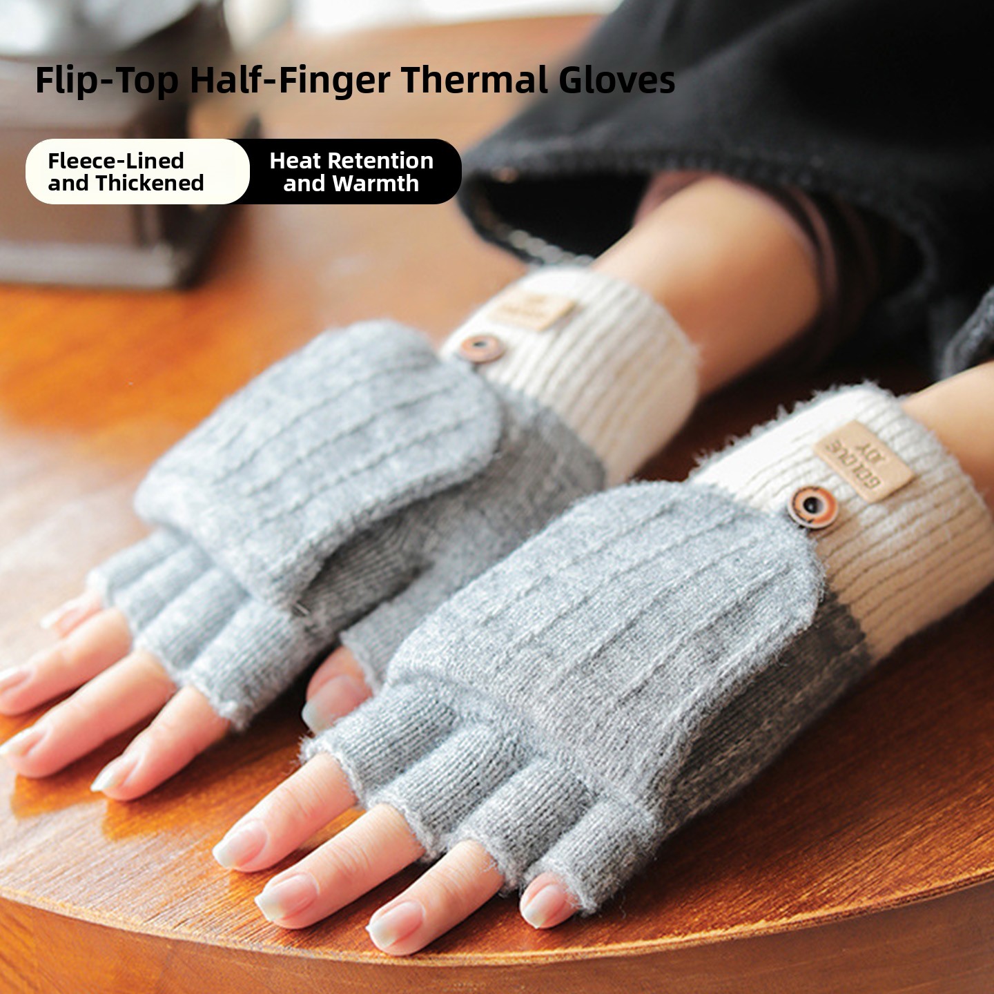 Wool Glove Lined - Kadınlar için Kışlık Polar Astarlı, Parmakları